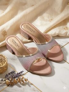 Sparkling Block Heel Sandals