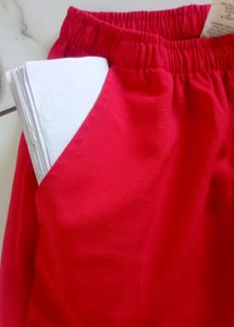 Vibrant Red cotton trouser. pant