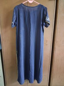 Elegant Navy Blue Embroidered Kurta
