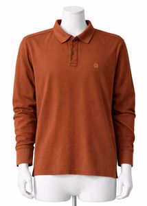 Men's Brown Long Sleeve Polo