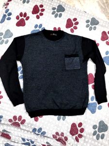 Men's Gray & Black Long Sleeve Sweater