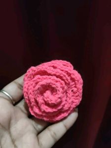 Handmade Crochet Rose hair clips
