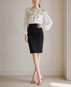 High Waist Black Skirt