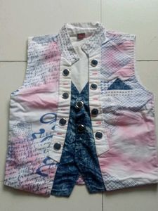Unique Printed Sleeveless jacket only