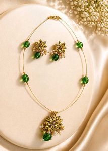 Hand made invisible chain with earrings set