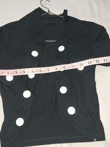 Black Button-Up Short Sleeve Jacket