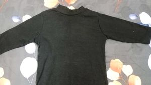 Black Mock Neck Long Sleeve Top