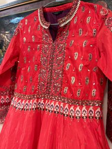 W for Wishful Red mughal Gown size S