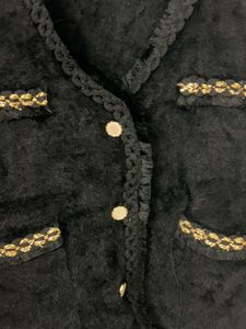 Chic Black Vest with Gold Embellishments