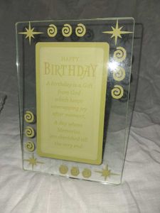 Happy Birthday Glass Photo Frame