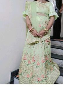 Embroidered Lehenga Skirt with Dupatta