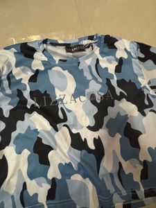 Blue Camouflage Streetwear Crop Tee