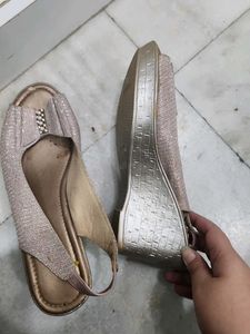 Womens Sparkly Bow Slingback Sandals
