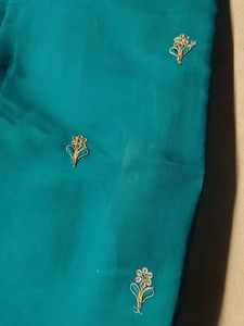 Embroidered Teal Kurta Set on sale