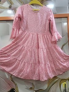 Girls Pink Tiered Dress