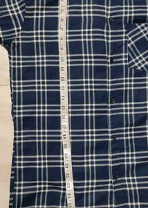Navy Blue Checkered Casual Shirt –