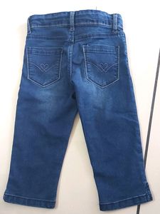 Pink And Blue Branded Girls Jean With Adjustable Elastic Closure Inside ,