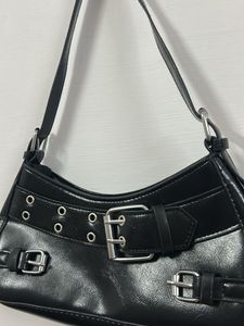 Black Buckle Shoulder Bag
