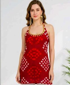 Stylish Red Bandhani Kurta