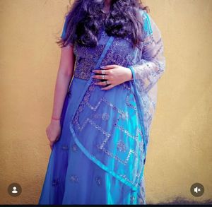Blue Embroidered Lehenga Choli