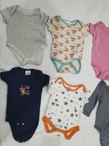 Pack Of 6 Onesies For 0-3 Months Baby (UNISEX)