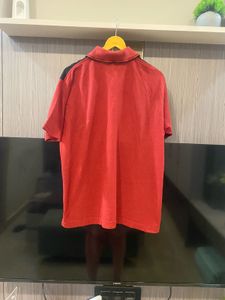 Men's Red &amp; Black Colorblock Polo Shirt