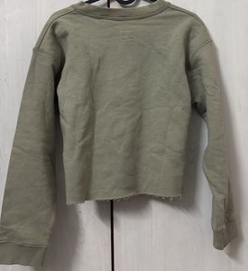 Olive Green KC Cropped Sweatshirt