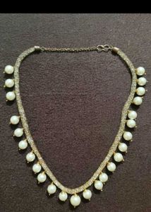 Sparkling Stone Choker and Pearl necklace Combo