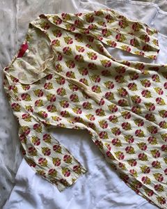 Cream Kurta with Floral Print