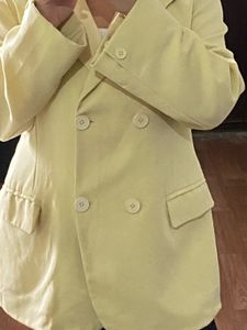 Yellow Double-Breasted Blazer