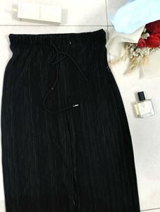 Black Pleated Wide Leg Pants