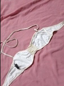 Strapless Bikini Top with Gold Detail