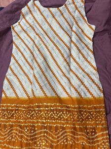 Women's Orange &amp; White Kurta