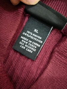 Rue21 Maroon Ribbed Knitted Stretchable Top Xl