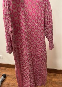 Pretty Pink &amp; White Printed Kurta