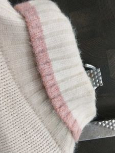 Cozy White Knit Sweater high neck