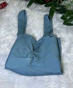 Blue Knit Tank Top