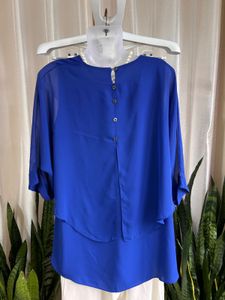 Imported Elegant Royal Blue Layered Blouse