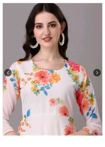 Floral Print Kurta Set with Jacket