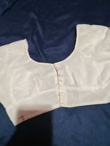 Elegant White Blouse with Silver Detail