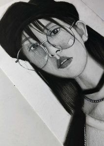 Girl with Glasses &amp; Hat Art