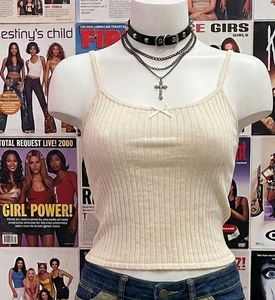Ribbed Camisole with Bow Detail