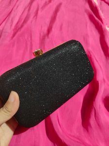 Sparkly Black Clutch Bag