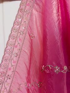 Yellow &amp; Pink Embellished Lehenga Set