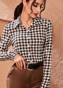 Houndstooth Print Top