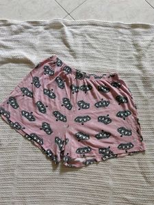 Cute Crown Print Pajama Shorts