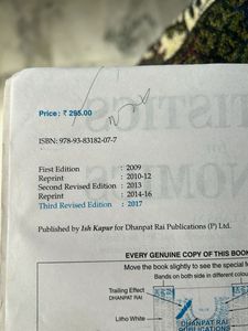 Statistics for Economics Class XI Book