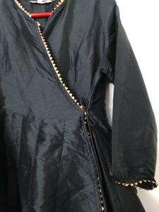 Elegant Black Angrakha Kurta