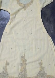 Elegant Cream Embroidered Kurta Set