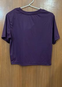 Shein Purple Cropped T-Shirt